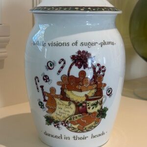 Portmeirion “A Christmas Story” Cookie Jar, designed by Susan Winget